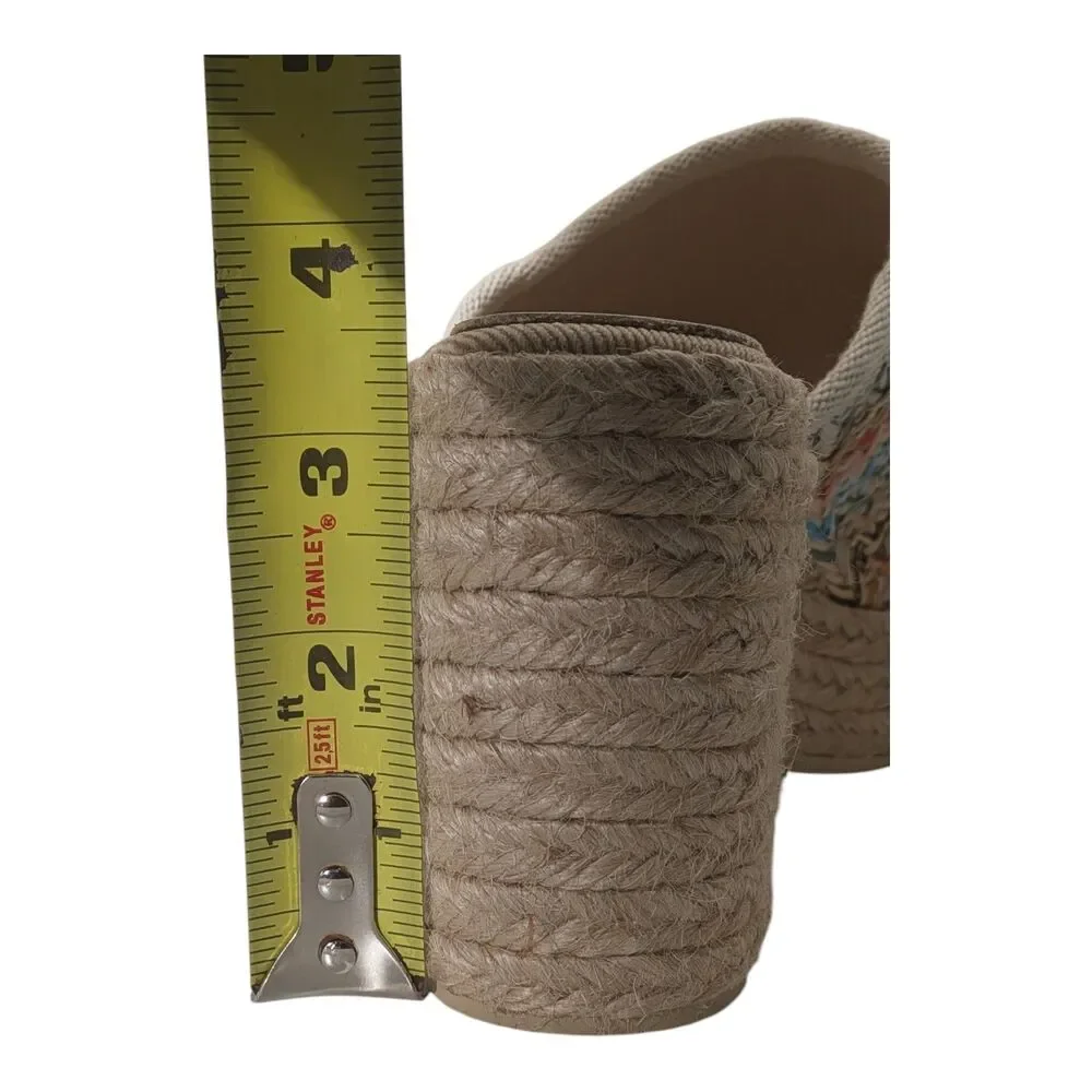 Toni Pons Kiara-HK Women's Herringbone Espadrille Platform Mule Sandals Size 4.5